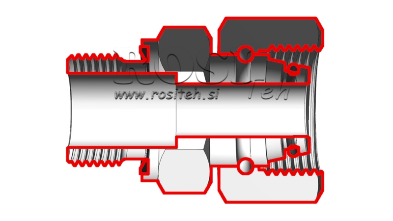 ΥΔΡΑΥΛΙΚΟΣ ΔΙΠΛΟΣ ΣΥΝΔΕΤΗΡΑΣ ΕΙΣΑΓΩΓΗΣ ΣΠΕΙΡΩΜΑΤΟΕΙΔΗΣ ΣΥΝΔΕΣΜΟΣ AOVR ED BSP3/8 - M18X1,5