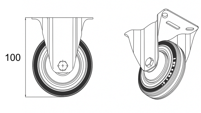 ΤΡΟΧΟΣ 75mm ΜΕ ΣΤΑΘΕΡΗ ΒΑΣΗ
