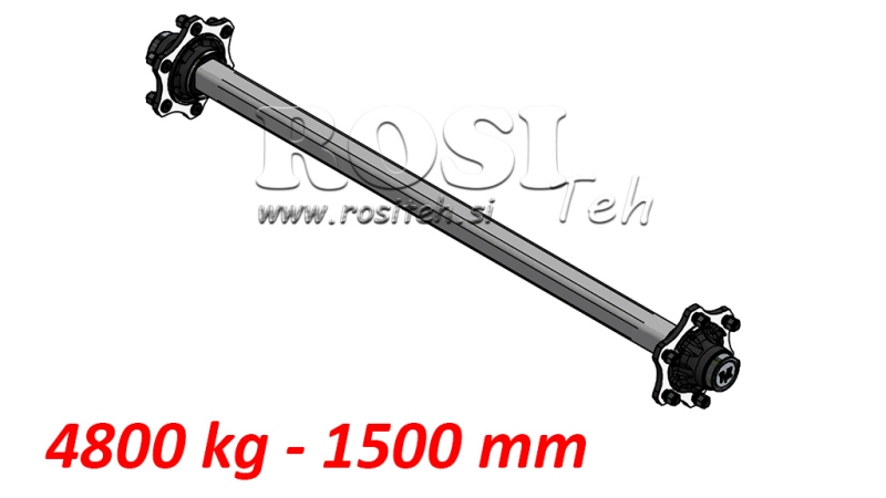 AKSEL TIL TRAILER 4800 KG UDEN BREMSER (1500 MM)