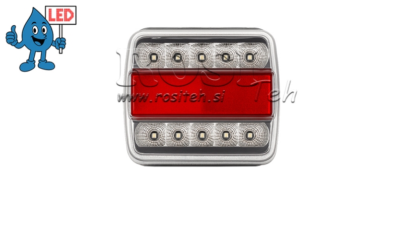 LED ZADNÍ SVĚTLO PRO PŘÍVĚS KOMBINOVANÉ 4 FUNKCE 12V BÍLÉ