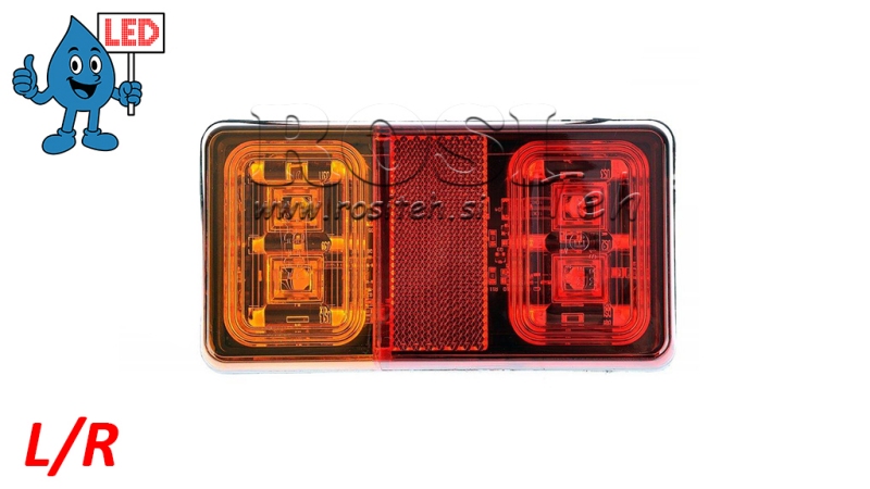 LED BAKLJUS 3 FUNKTIONER 12V-24V KOMBINERAD