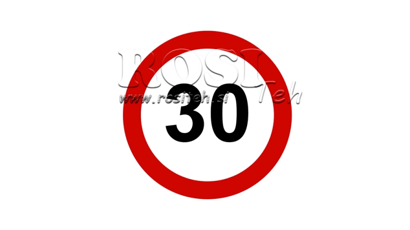 NÁLEPKA REFLEXNA KONŠTRUKČNÁ RÝCHLOSŤ 30KM/H