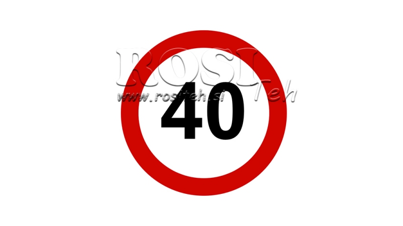 NÁLEPKA REFLEXNA KONŠTRUKČNÁ RÝCHLOSŤ 40KM/H
