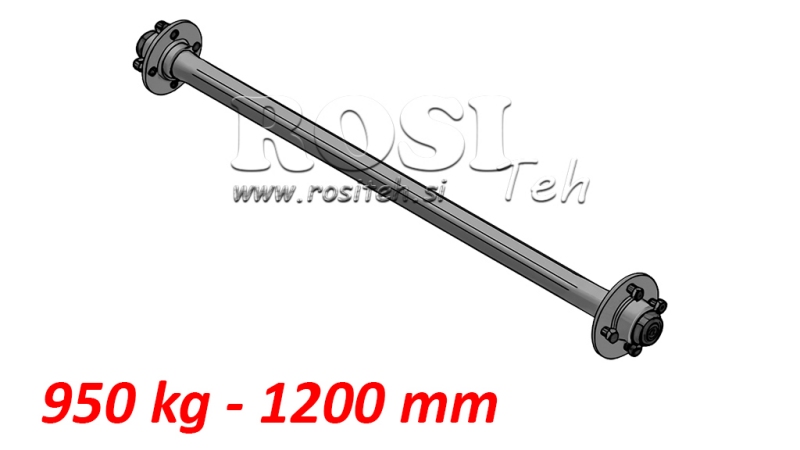 ΑΞΟΝΑΣ ΓΙΑ ΤΡΕΙΛΕΡ 950 KG ΧΩΡΙΣ ΦΡΕΝΟ (1200 MM)