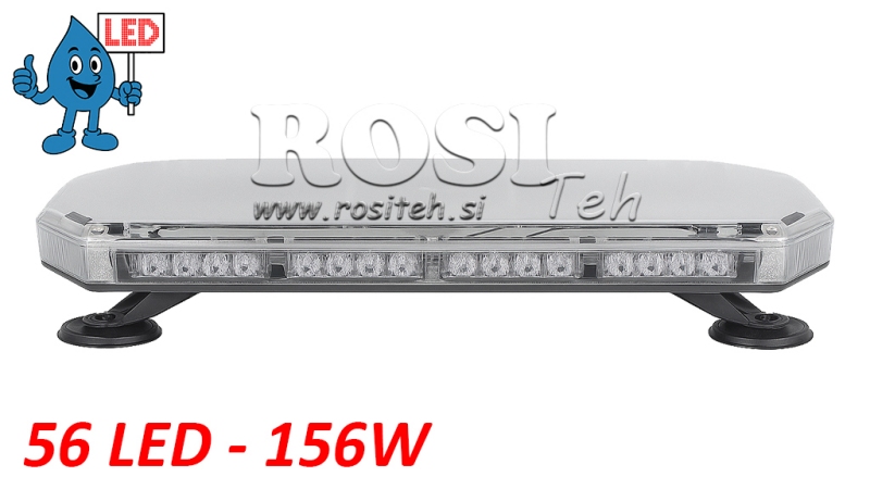 LED MAGNETICKÉ STROBOSKOPICKÉ OTOČNÉ SVETLO 56 LED 156W 12V-24V