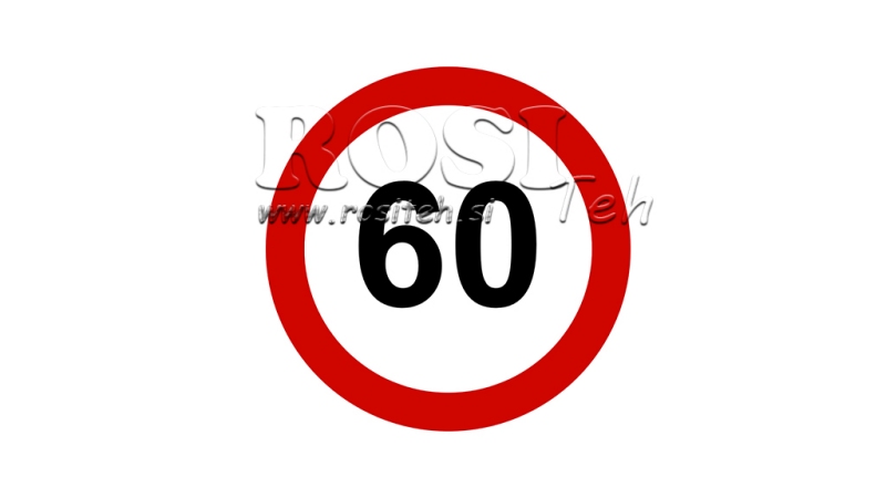 NÁLEPKA REFLEXNA KONŠTRUKČNÁ RÝCHLOSŤ 60KM/H