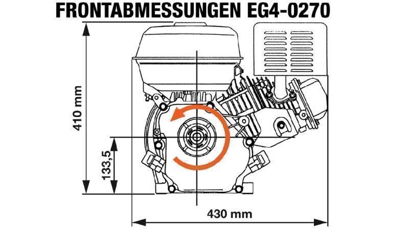 κινητήρας βενζίνης EG4-270cc-6.56kW-8.92HP-3,600 RPM-H-KW25x88.2-χειροκίνητη εκκίνηση