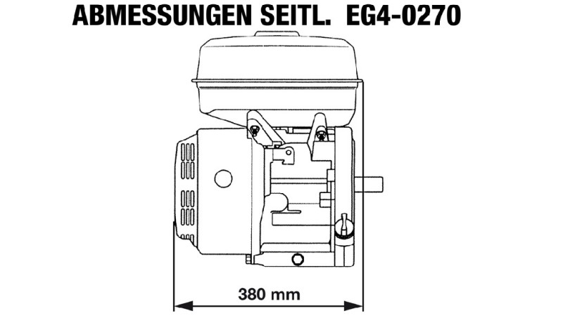 κινητήρας βενζίνης EG4-270cc-6.56kW-8.92HP-3,600 RPM-H-KW25x88.2-χειροκίνητη εκκίνηση
