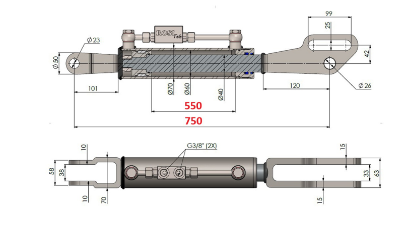 2TON. ΥΔΡΑΥΛΙΚΟΣ ΤΟΠ ΣΥΝΔΕΣΜΟΣ FORK 60/40-200 (550MM-750MM)