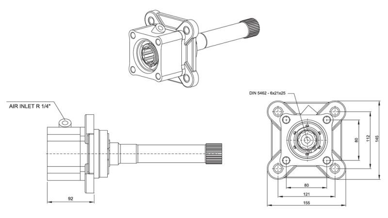 Διαστάσεις ΕΞΟΔΟΥ ΓΙΑ ΥΔΡΑΥΛΙΚΗ ΑΝΤΛΙΑ - VOLVO SR-1700-1