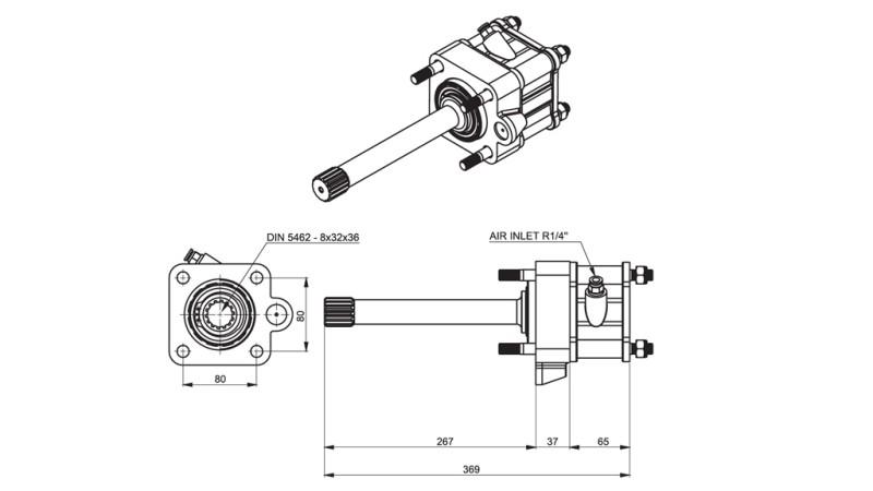 Dimensioner UTGÅNG FÖR HYDRAULIKPUMP - MAN ROTERDAR