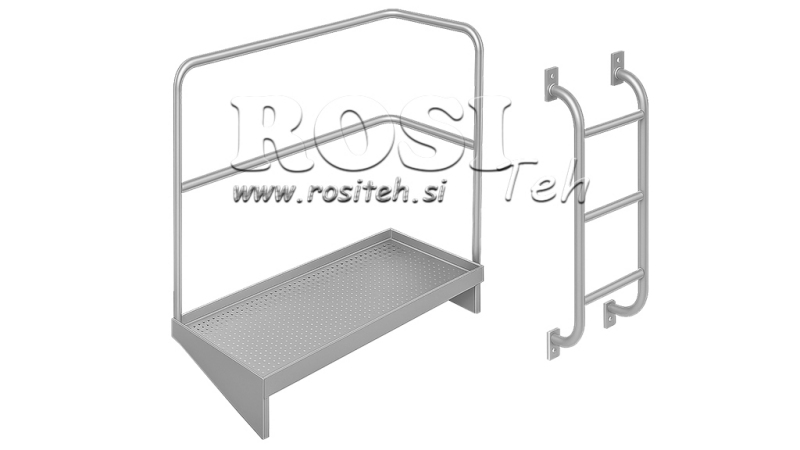 PLATTFORM MED RÄCKE + STEGE