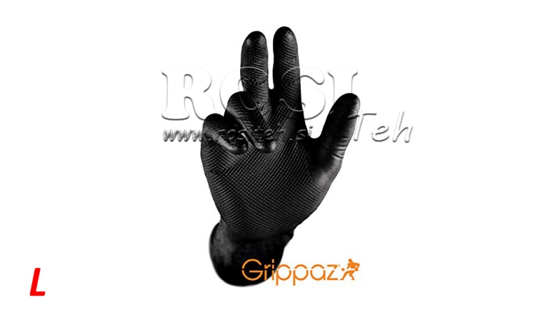 NITRILHANDSKAR GRIPPAZ SVART 50/1 - L