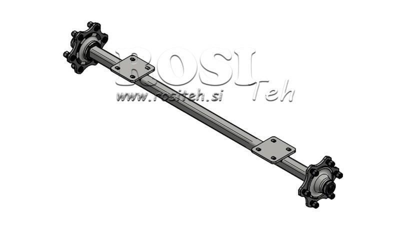 ΑΞΟΝΑΣ ΓΙΑ ΤΡΕΙΛΕΡ 1800 kg ΧΩΡΙΣ ΦΡΕΝΑ (1460 mm) με πλάκα στήριξης