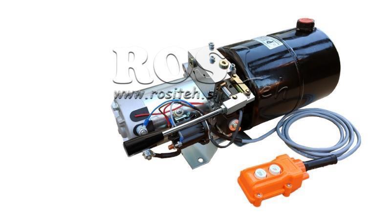 ΜΙΝΙ ΥΔΡΑΥΛΙΚΟΣ ΣΥΝΑΓΩΓΟΣ 12V DC - 1.6kW = 2.1cc - 8 λίτρα - μονής κατεύθυνσης συναρμολόγηση ΜΕ ΧΕΙΡΟΚΙΝΗΤΗ ΑΝΤΛΙΑ