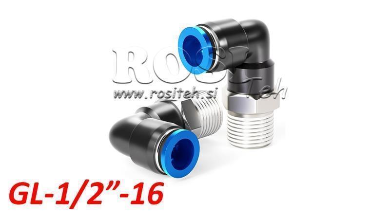 PNEUMATISCHER STECKER WINKELANSCHLUSS TPA MIT GEWINDE GL-012-16