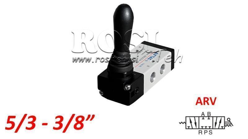 ΠΝΕΥΜΑΤΙΚΗ ΧΕΙΡΟΚΙΝΗΤΗ ΒΑΛΒΙΔΑ 5/3 3/8 PRT-0852-ARV ΕΠΙΣΤΡΟΦΗ ΜΕ ΕΛΑΤΗΡΙΟ