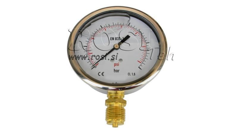 ΜΑΝΟΜΕΤΡΟ DN100 ΚΑΘΕΤΟ 0 - 600 BAR - 1/2