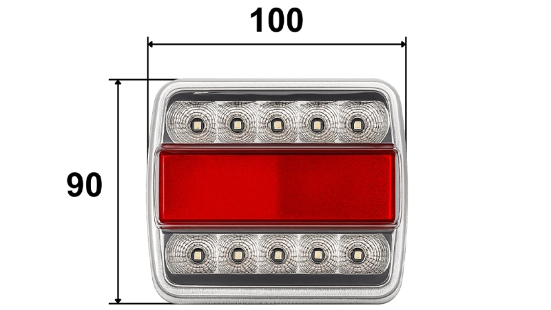 LED ZADNÍ SVĚTLO PRO PŘÍVĚS KOMBINOVANÉ 4 FUNKCE 12V BÍLÉ