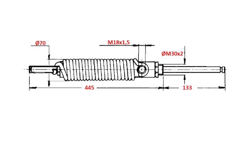 HYDRAULICZNY CYLINDER JEDNOFAZOWY DO OTWIERANIA WŁAZU ZBIORNIKA 4''