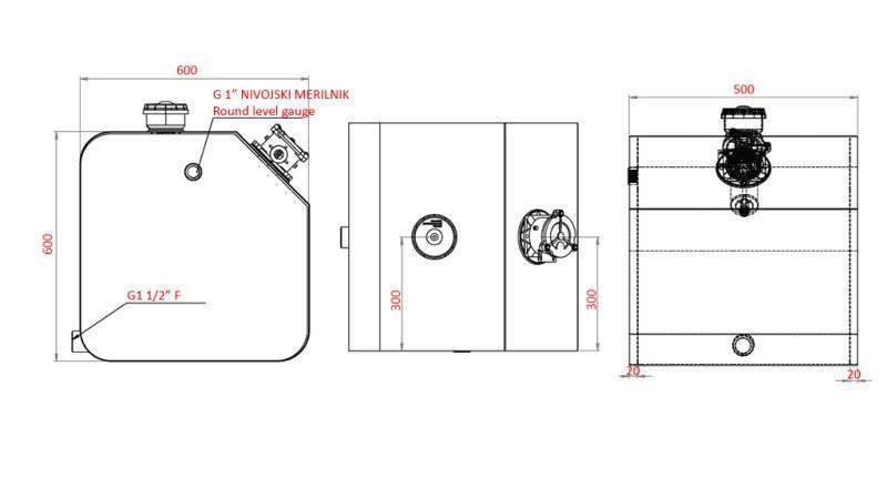 ΜΕΤΑΛΛΙΚΗ ΔΕΞΑΜΕΝΗ ΚΑΠΑΚΙ 150 Λίτρα 600x600x500mm