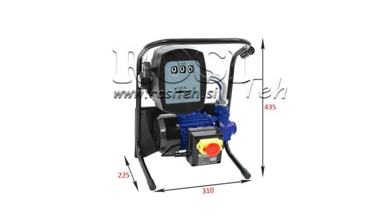 POMPA PALIWA DIESEL 600W 40 l/min Z LICZNIKIEM I PISTOLETEM DO ROZDAWANIA