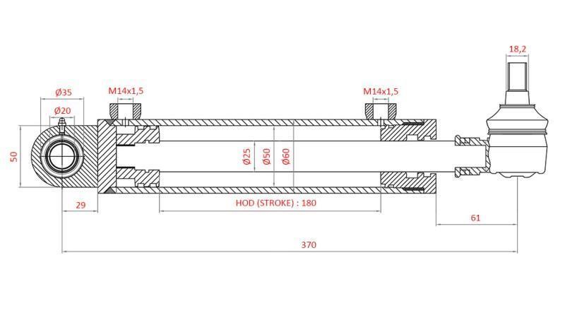 HYDRAULISK STYRNINGSCYLINDER FIAT-NEW HOLLAND OEM-5173176