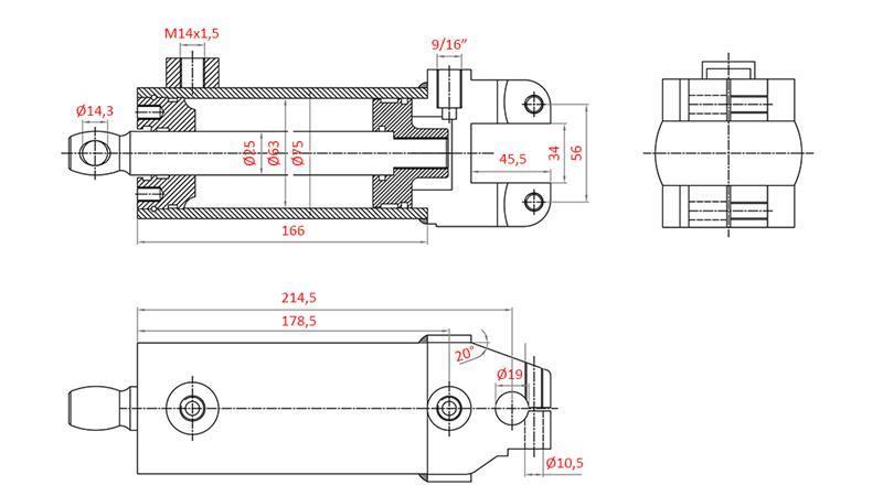 ΥΔΡΑΥΛΙΚΟΣ ΚΥΛΙΝΔΡΟΣ ΔΙΕΥΘΥΝΣΗΣ MASSEY FERGUSON OEM-1605121M91, 1605121M92 532193M91, 3773711M91