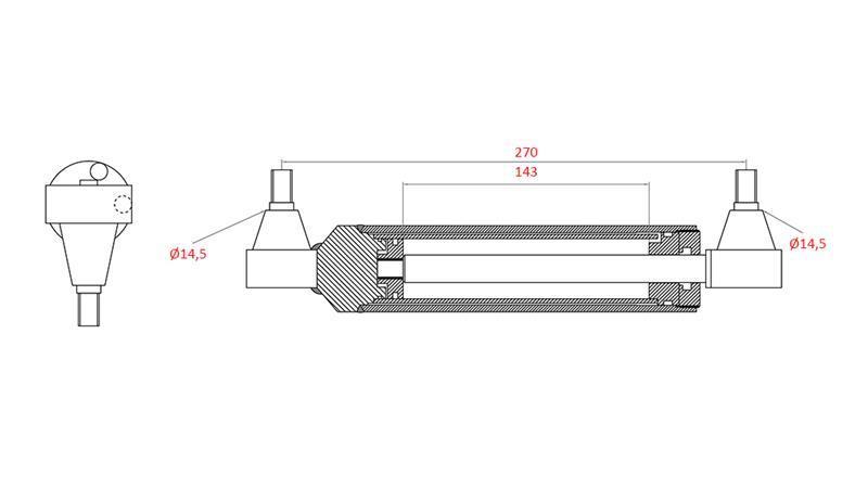 HYDRAULISK STYRNINGSCYLINDER MASSEY FERGUSON OEM-3401240M91, 0011403U91, 192749M92, 168009M92, 183