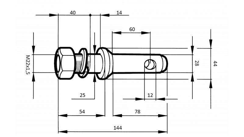ΣΦΗΝΑ ΣΤΕΡΕΩΣΗΣ fi28mm ΜΕ ΣΠΕΙΡΑ M 22x1.5
