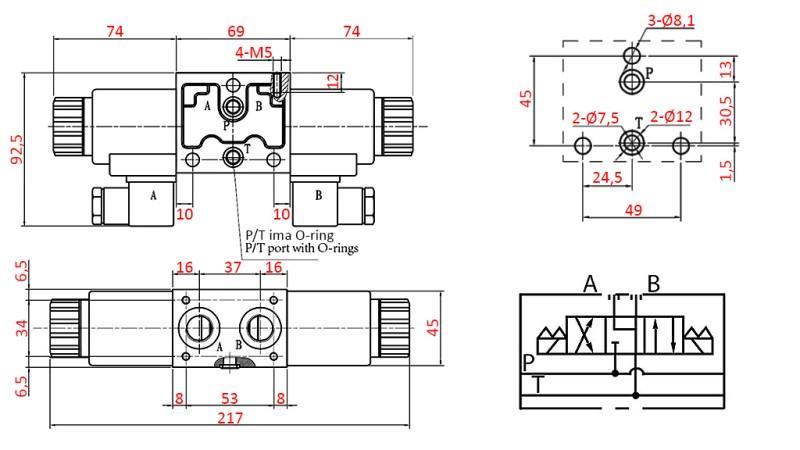 HYDRAULISK ELEKTROMAGNETISK VENTIL YEAT-MONTAGE 12V N6