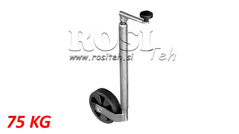 STÜTZFUß FÜR AUTOANHÄNGER MIT RAD 190mm 75kg