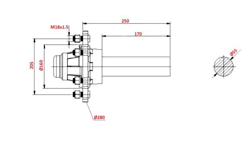 HALVA AXEL 3000 kg l.300 mm