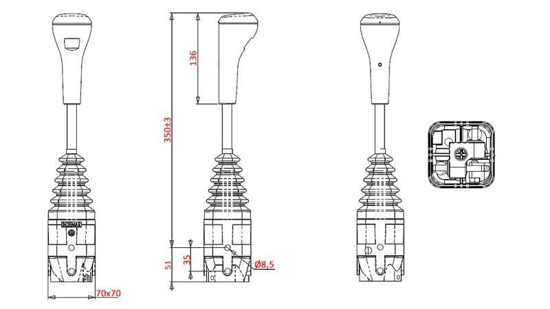 JOYSTICK INDEMAR ΓΙΑ ΑΝΥΨΩΤΙΚΟ - ΧΩΡΙΣ ΚΟΥΜΠΙ
