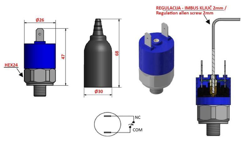 ΔΙΑΚΟΠΤΗΣ ΠΙΕΣΗΣ ΥΔΡΑΥΛΙΚΟΥ K4 - NC 0.2-2.5 BAR (ΜΕΓ.25BAR)