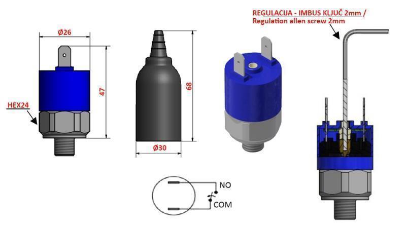 ΔΙΑΚΟΠΤΗΣ ΠΙΕΣΗΣ ΥΔΡΑΥΛΙΚΟΥ K4 - ΟΧΙ 5-50 BAR (ΜΕΓ.200BAR)