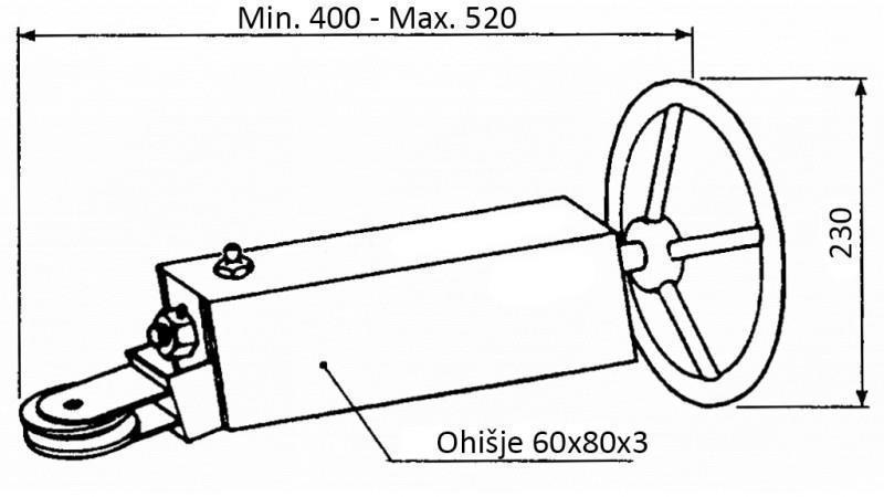SPANNER FÜR KABEL MIT RAD FÜR ANHÄNGER HANDBREMSE MIT RIEGEL