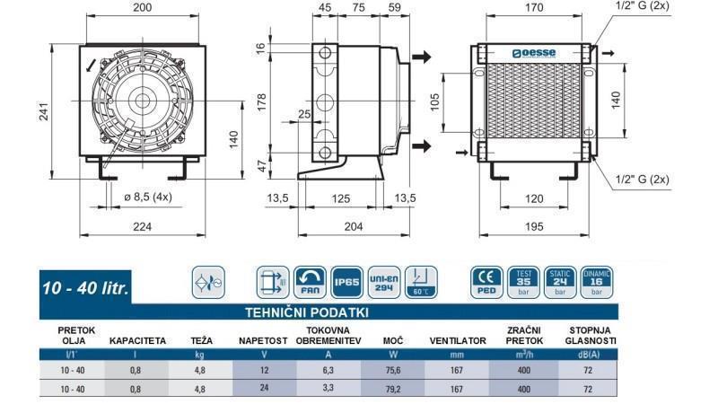 ΨΥΓΕΙΟ ΛΑΔΙΟΥ DC 24V HY01004 10-40 LIT