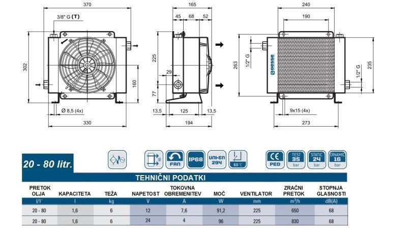 OLJEKYLA DC 24V HY01604 20-80 LIT