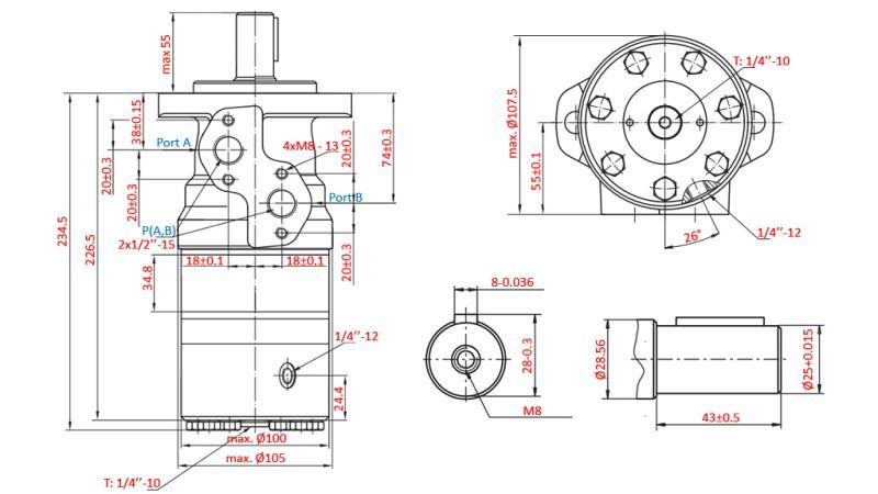 HYDROMOTOR B/MR 200 - Z HAMULCEM