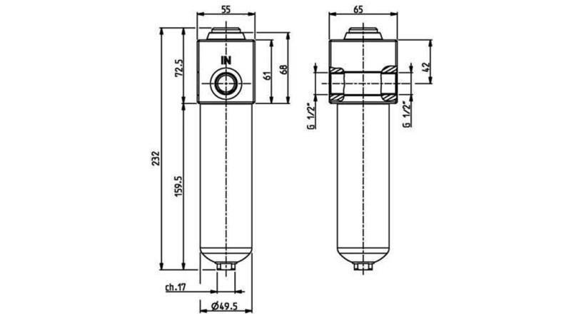 ΥΔΡΑΥΛΙΚΟΣ ΦΙΛΤΡΟ ΠΙΕΣΗΣ IKRON 1/2 - 10u - 45LIT - 250bar