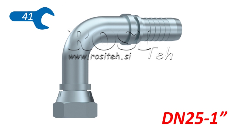 HYDRAULICKÉ PŘIPOJENÍ BSP ŽENSKÉ ELBOW 90° DN25-1