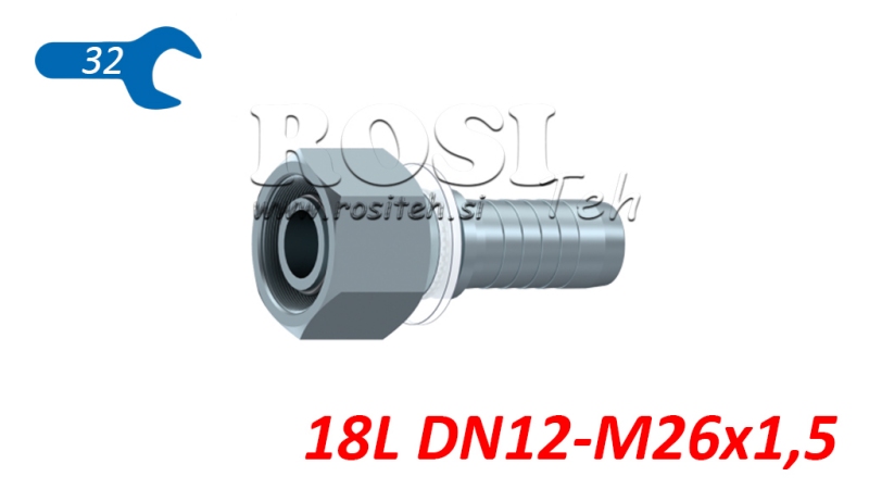 ΥΔΡΑΥΛΙΚΗ ΣΥΝΔΕΣΗ DKOL 18 L ΘΗΛΥΚΟ DN12-M26X1,5