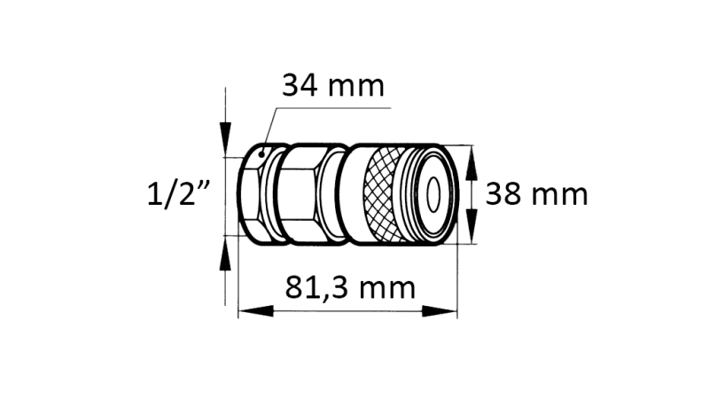 SNELKOPPELING GRAVER FFH VROUWELIJK 1/2