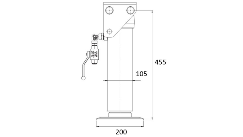 HYDRAULISCHE BEIN EINSEITIG WIRKEND 300mm - 5.000kg
