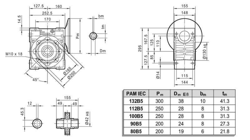 PMRV-110 ΜΕΙΩΤΗΣ ΓΙΑ ΗΛΕΚΤΡΙΚΟ ΜΟΤΕΡ MS100 (2.2-3kW) ΑΝΑΛΟΓΙΑ 40:1