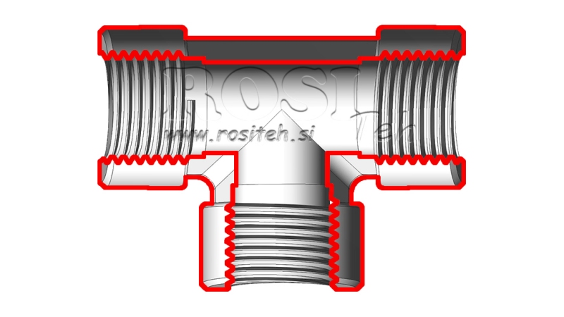 HYDRAULICKÝ T KUS ŽENSKÝ-ŽENSKÝ 3/4