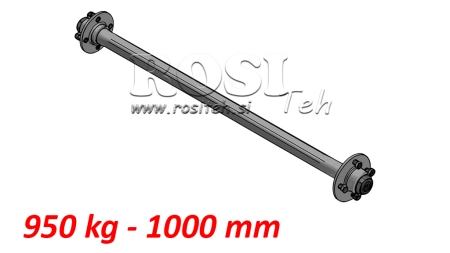 AXA PENTRU REMORCA 950KG FĂRĂ FRÂNĂ (1000 MM)