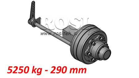 HALV-AXEL MED BREMSER 5.250 KG L.290 MM