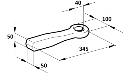 ΣΤΑΘΕΡΟΣ ΡΥΜΟΥΛΚΗΤΗΣ HOOK FI40 50X50 L370 - 6000KG/1000KG